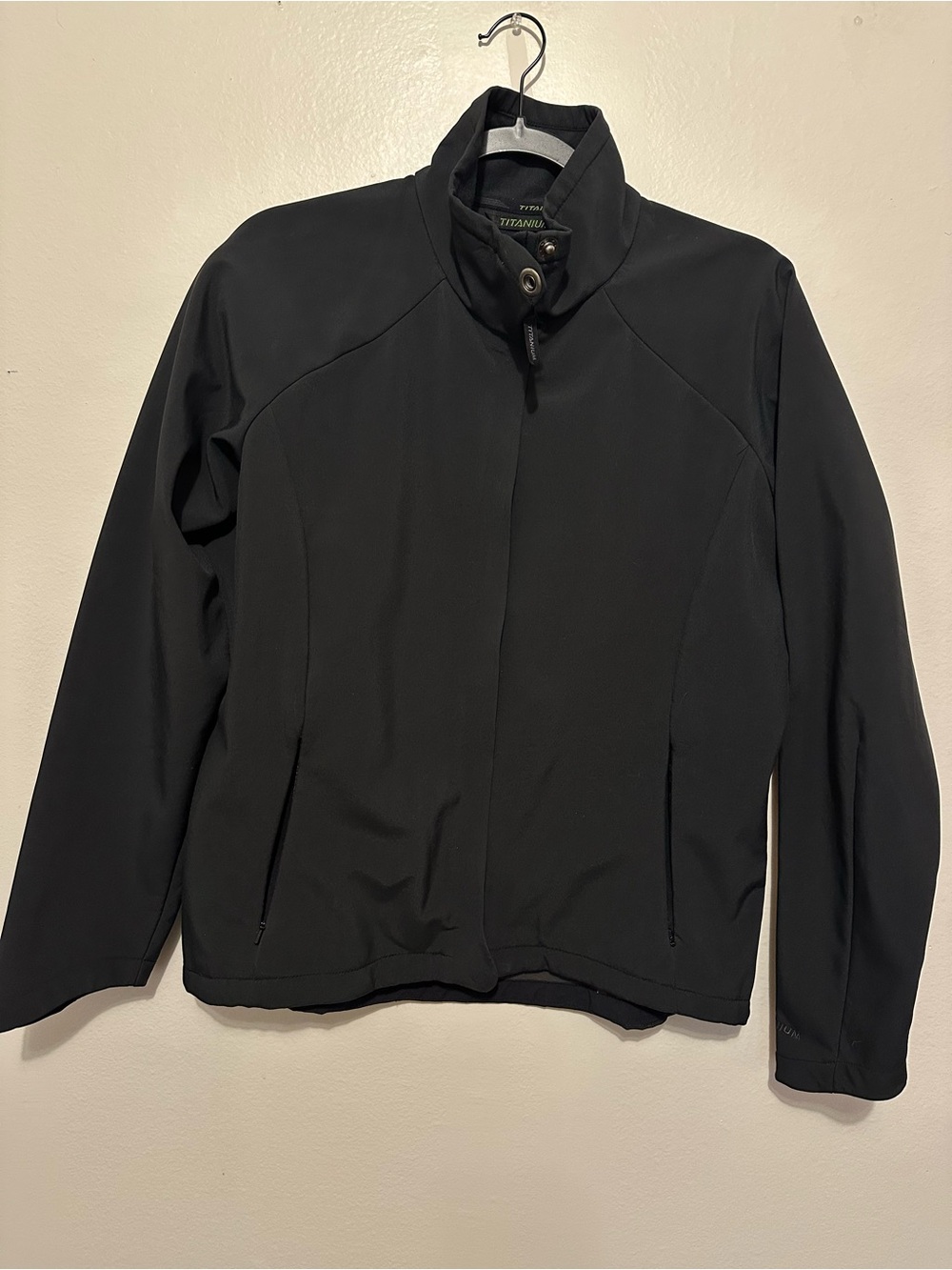 Columbia Titanium Women's Black Softshell Full Zip Jacket Mock Neck Large